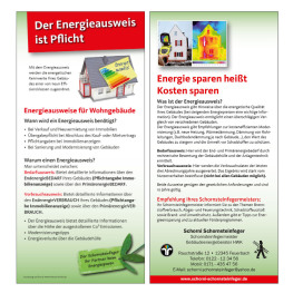 Flyer Energieausweis für Schornsteinfeger