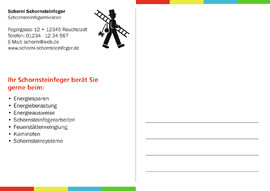 Schornsteinfeger Postkarte Info