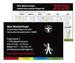 Schornsteinfeger Kalenderkarten 2026