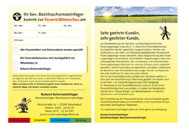 Anmeldezettel Feuerstättenschau auch für Mitarbeiter