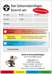 Schornsteinfeger Anmeldezettel